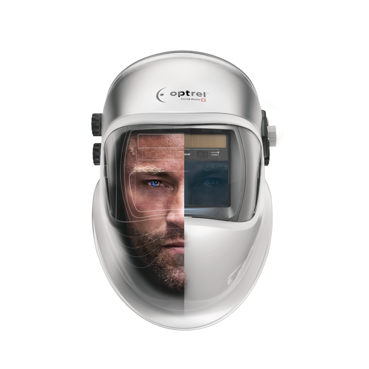 Soudeur soudage coupage tig mig mag mma arc socomo optrel cagoule coiffe de soudage optrel crystal 2 0 nouveau produit unique au monde teinte
